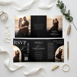 Elegant Photo Tri-Fold Wedding Invitation