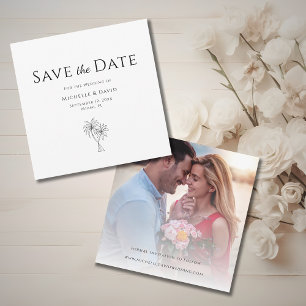 Elegant Photo Tropical Palm Trees Destination Save The Date
