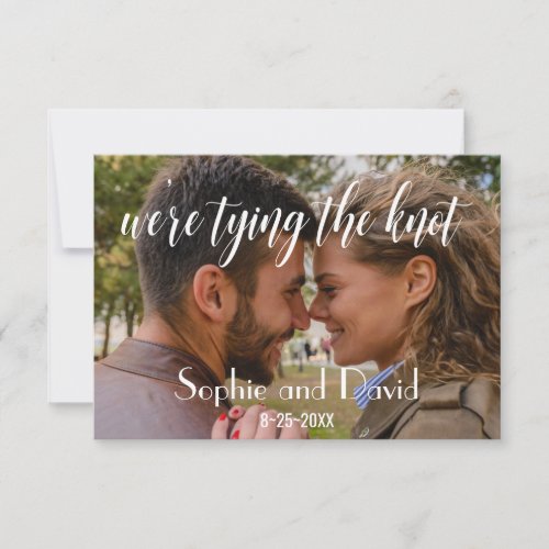 Elegant Photo Tying the Knot SAVE THE DATE