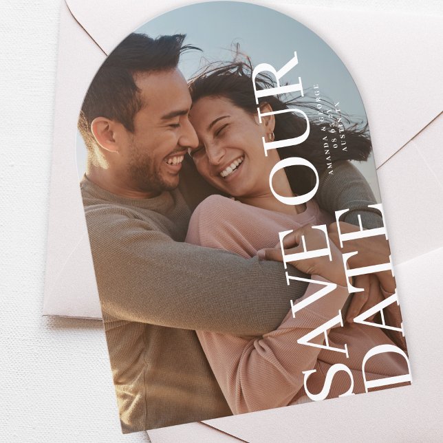 Elegant Photo Typography Script Wedding Save The Date (Creator Uploaded)