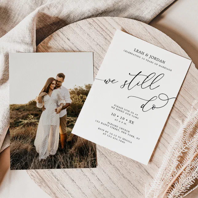 Elegant Photo We Still Do Wedding Vow Renewal Invitation | Zazzle