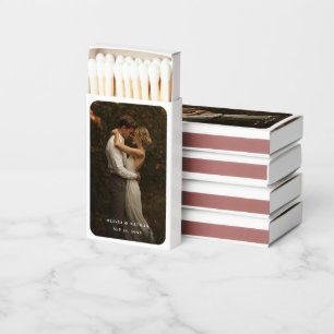 Elegant Photo Wedding Favor Matchboxes for Guests