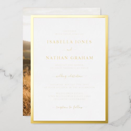 Elegant Photo Wedding Foil Invitation