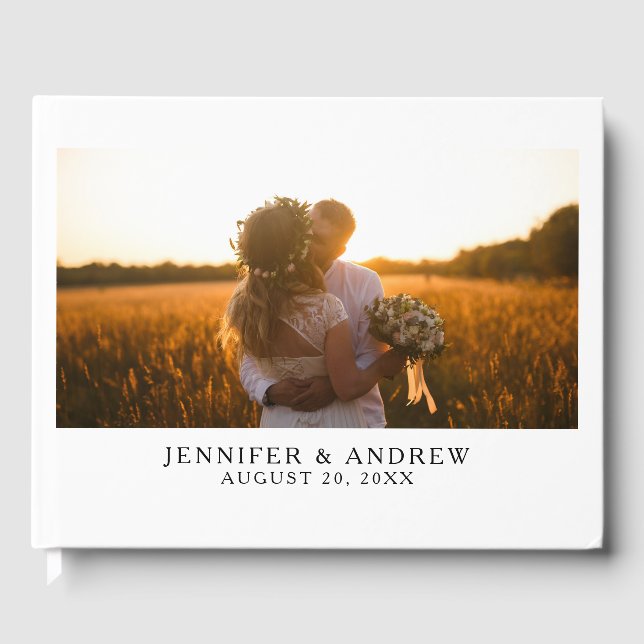 Elegant Photo Wedding Guest Book (Front)