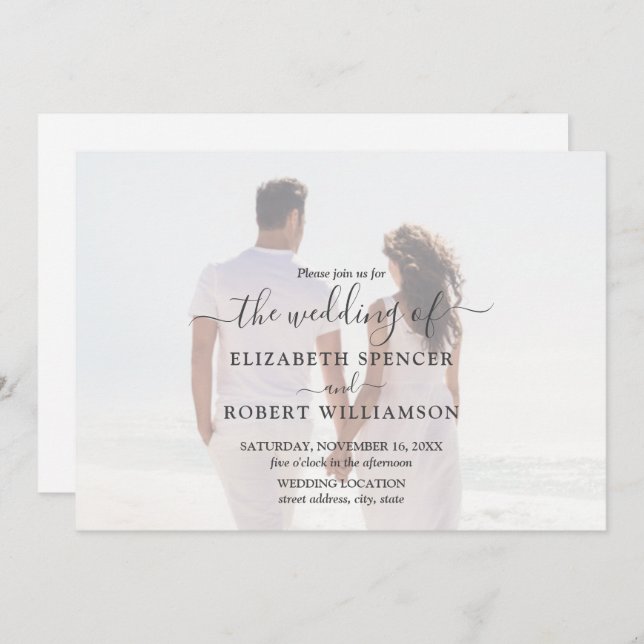Elegant Photo Wedding Invitation (Front/Back)