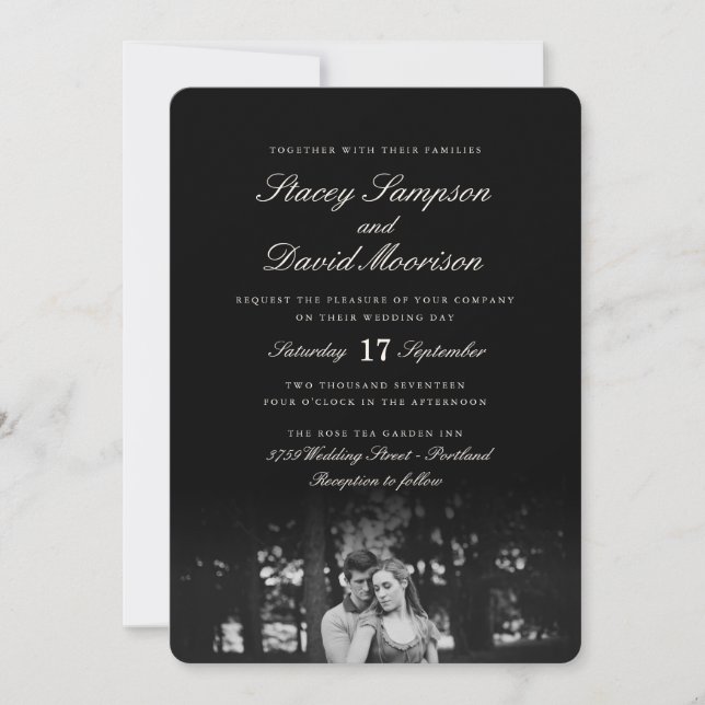 Elegant Photo Wedding Invitation (Front)