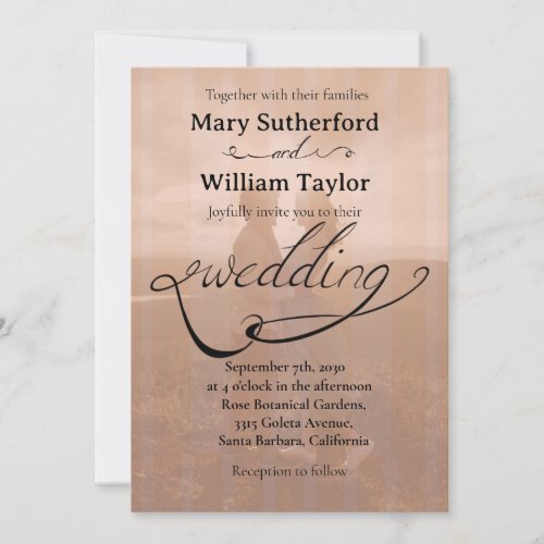 elegant photo wedding invitation