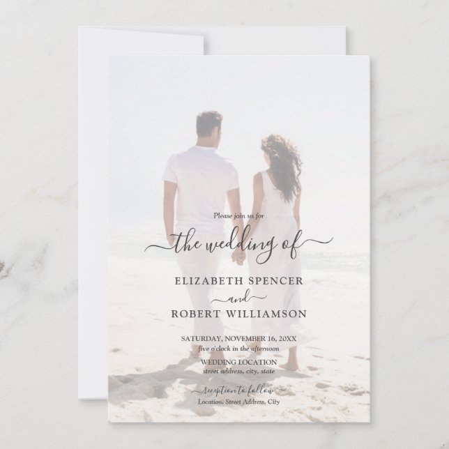 Elegant Photo Wedding Invitation (Front)