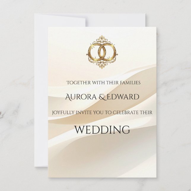 Elegant Photo Wedding Invitation Card – Modern (Front)