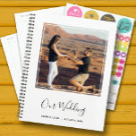 Elegant Photo Wedding Planner<br><div class="desc">An elegant spiral-bound planner with 60 pages and 12 months, features your favorite photo on the front. CHOOSE SOFT OR HARD COVER. Personalized with your names and wedding date. Change the color of the cover to match your photo. The Live Design Service can help you with colors or your design...</div>