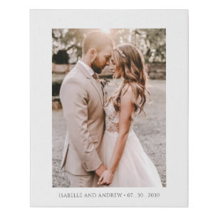 Elegant Photo Wedding Portrait Keepsake Faux Canvas Print