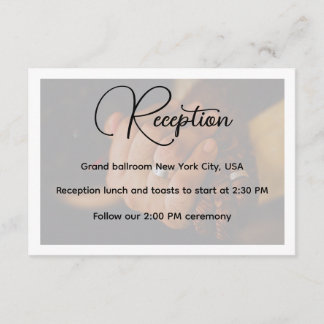 Elegant Photo Wedding Reception  Enclosure Card