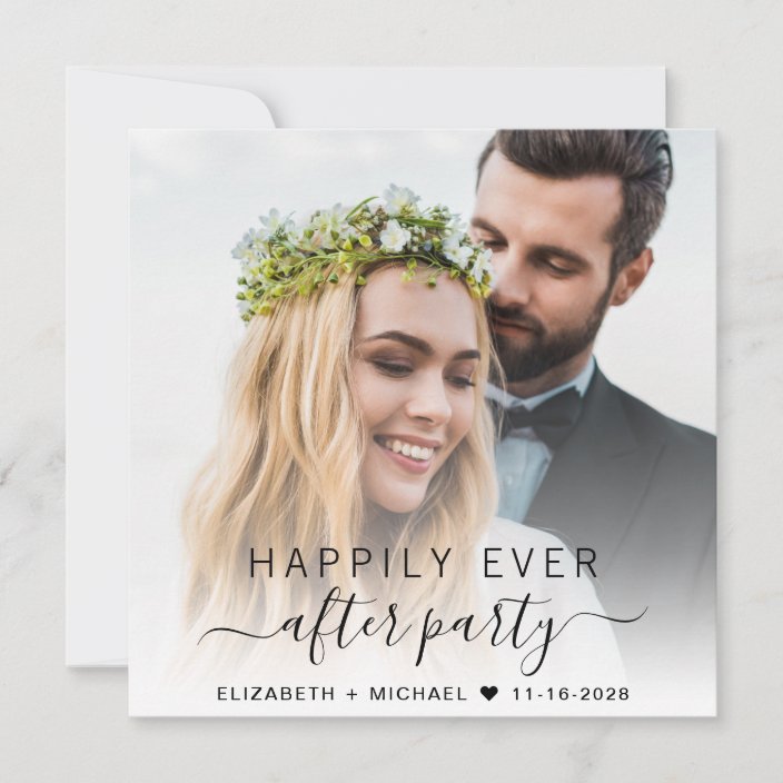 Elegant Photo Wedding Reception Invitation 