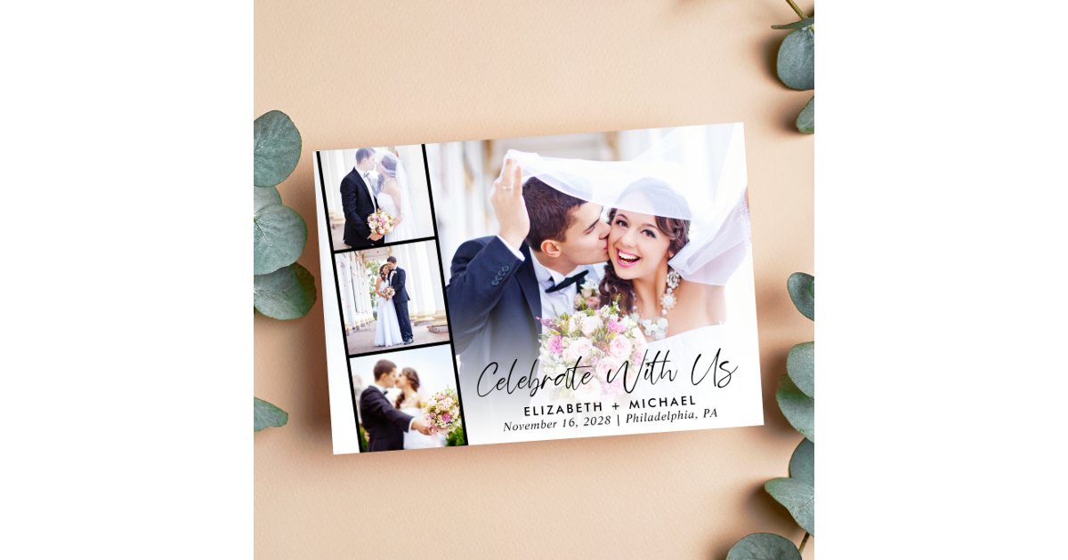 Elegant Photo Wedding Reception Invitation | Zazzle