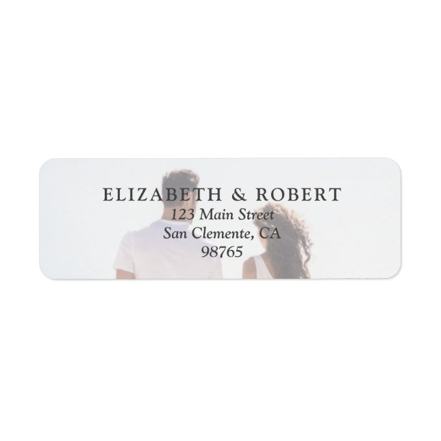 Elegant Photo Wedding Return Address  Label (Front)