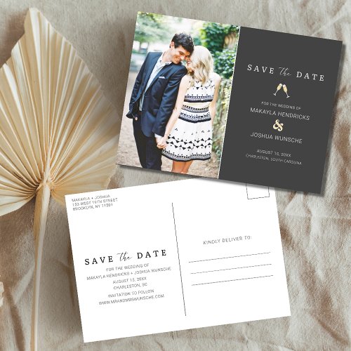 Elegant Photo Wedding Save the Date Announcement Postcard