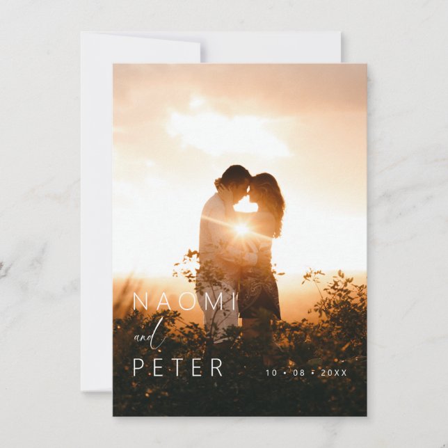 Elegant Photo Wedding Save the Date Card (Front)