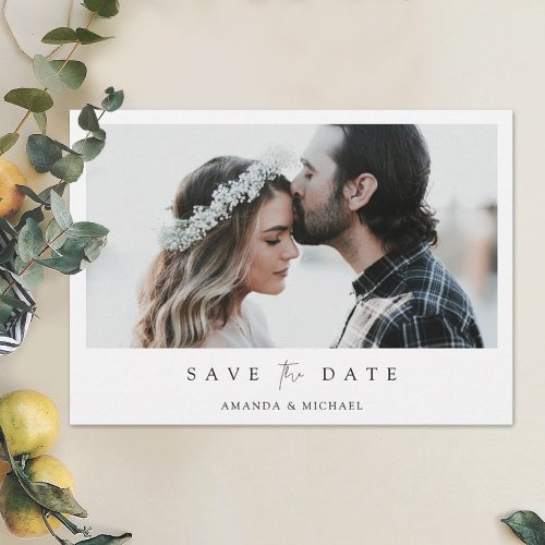 Elegant Photo Wedding Save the Date Card Template