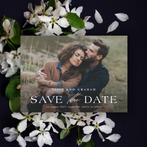 Elegant Photo Wedding Save the Date Magnetic Card