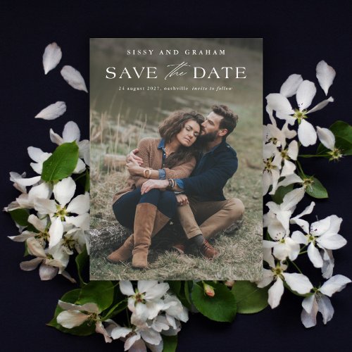 Elegant Photo Wedding Save the Date Magnetic Card