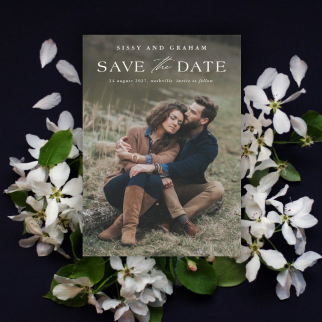 Elegant Photo Wedding Save the Date Magnetic Card (Elegant Photo Wedding Save the Date Magnetic Card.)