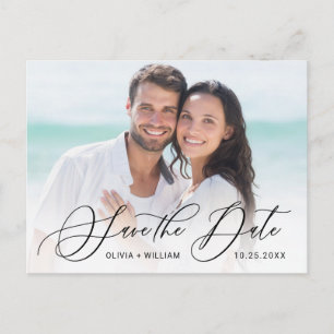 Elegant PHOTO Wedding Save the Date Postcard