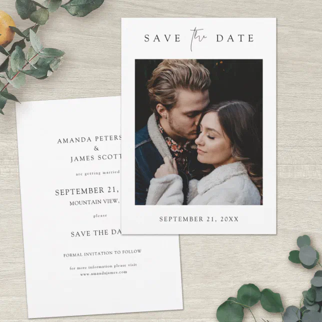 Elegant Photo Wedding Save the Date Template | Zazzle