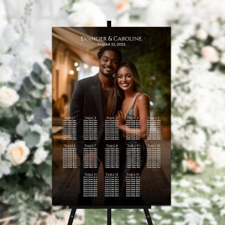 Elegant photo wedding seating chart 13 tables