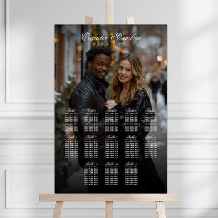 Elegant photo wedding seating chart 13 tables