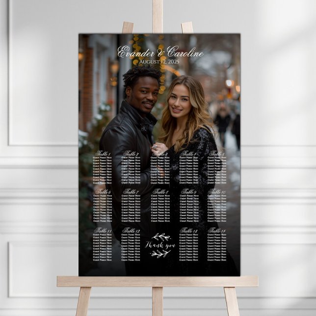 Elegant photo wedding seating chart 14 tables (Creator Uploaded)