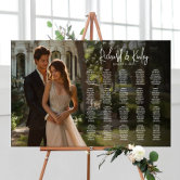 Wedding seating chart with photo elegant