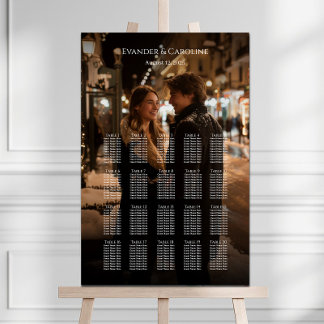 Elegant photo wedding seating chart 20 tables