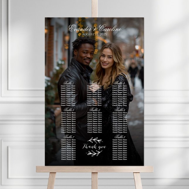 Elegant photo wedding seating chart 8 tables (Creator Uploaded)