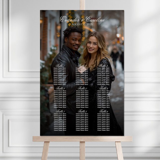Elegant photo wedding seating chart 9 tables (Creator Uploaded)