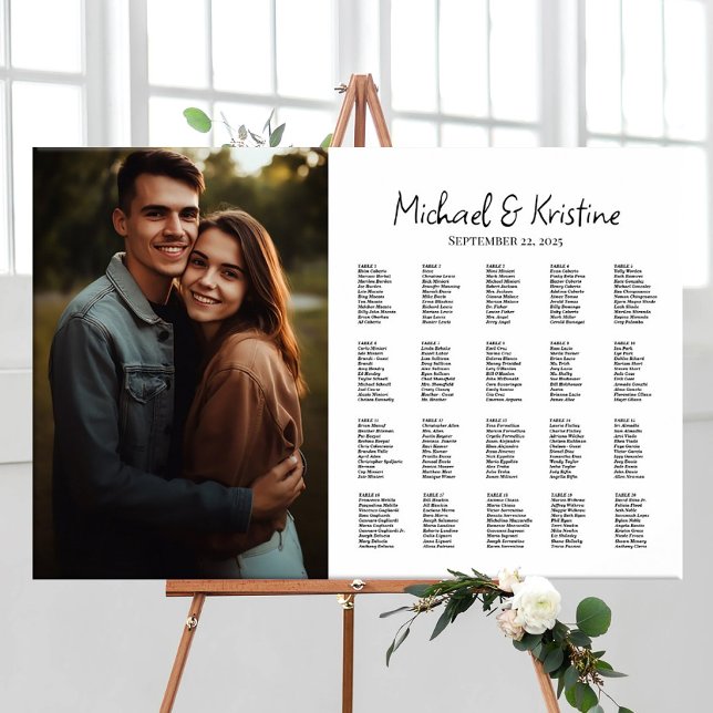 Elegant photo wedding seating chart editable (Creator Uploaded)