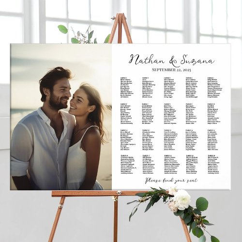 Elegant photo wedding seating chart find your seat