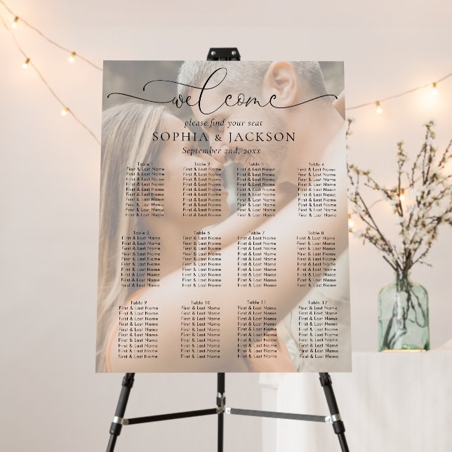 Elegant Photo Wedding Seating Chart   Foam Board (In Situ (Stand))