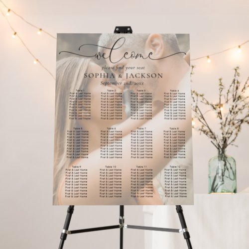 Elegant Photo Wedding Seating Chart   Foam Board