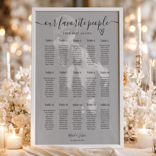 Elegant Photo Wedding Seating Chart Table Plan