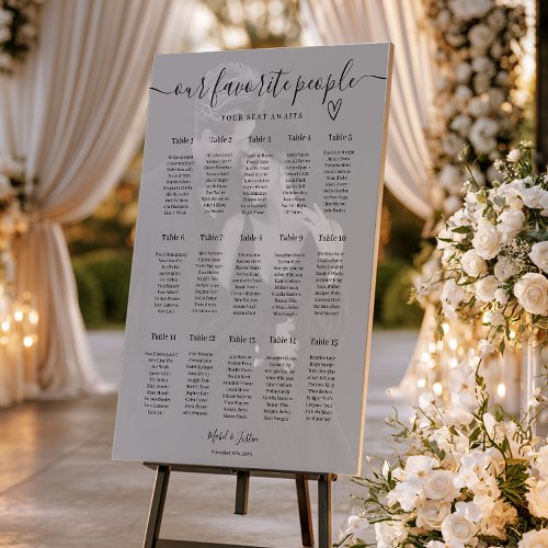 Elegant Photo Wedding Seating Chart Table Plan Foam Board