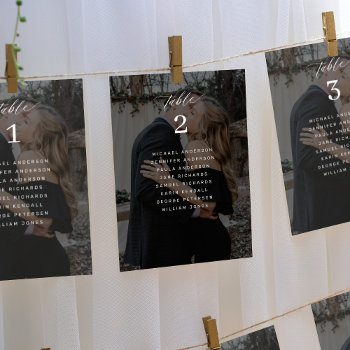 Elegant Photo Wedding Table Seating Chart Card by invitations_kits at Zazzle