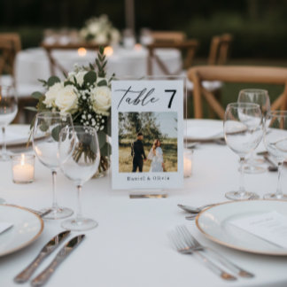 Elegant Photo Wedding Table Sign