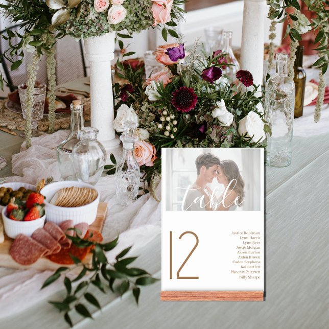 Elegant Photo Wedding Table White Table Number (Creator Uploaded)