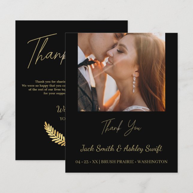 Elegant Photo Wedding Thank you (Front/Back)