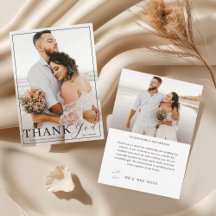 Elegant Photo Wedding Thank You Card 
