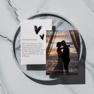 Elegant Photo Wedding Thank You Card