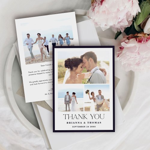 Elegant Photo Wedding Thank You Card