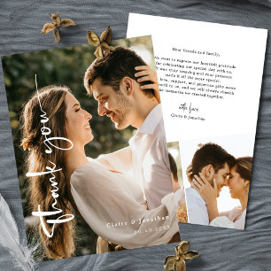 Elegant Photo Wedding Thank You Card Personalized