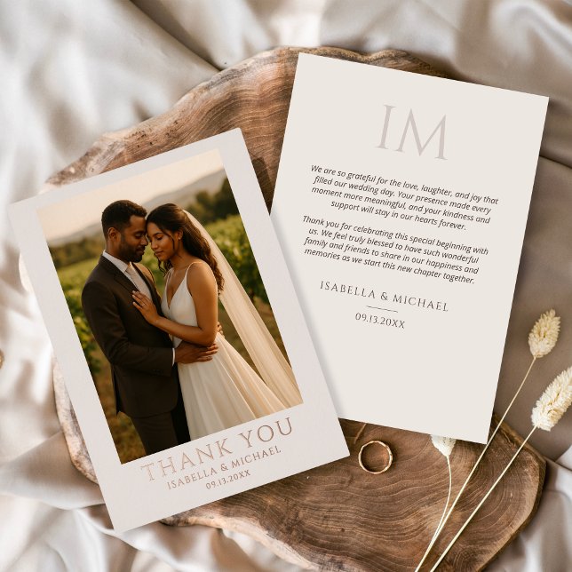 Elegant Photo Wedding Thank You  Foil Invitation (Creator Uploaded)