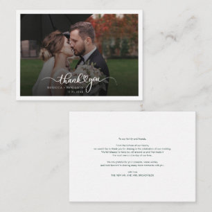 Elegant Photo Wedding Thank You Note Card
